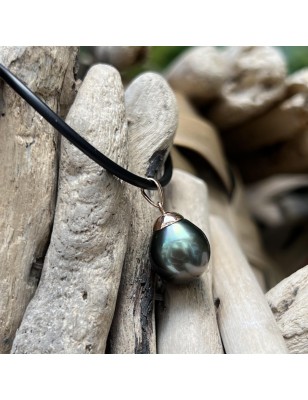 price big tahitian pearl men necklace - 11mm - 12mm - perla Tahiti