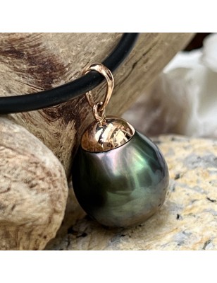 price big tahitian pearl men necklace - 11mm - 12mm - perla Tahiti