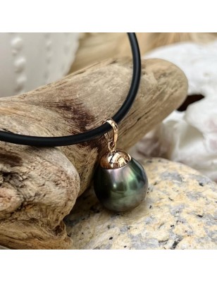 price big tahitian pearl men necklace - 11mm - 12mm - perla Tahiti