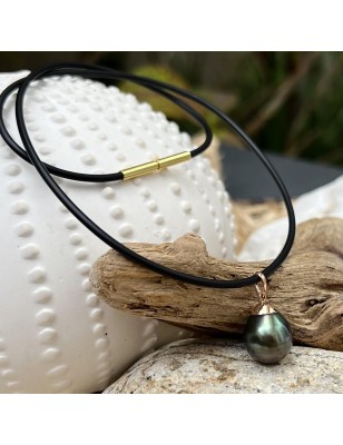 price big tahitian pearl men necklace - 11mm - 12mm - perla Tahiti
