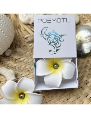 Tahitian Pearl Frangipani Flower Hair Clip
