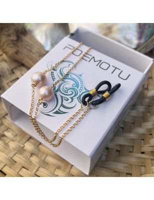 chaine de lunettes dorée perle de culture d'eau douce prix