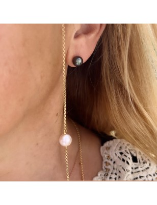 chaine de lunettes dorée perle de culture d'eau douce prix