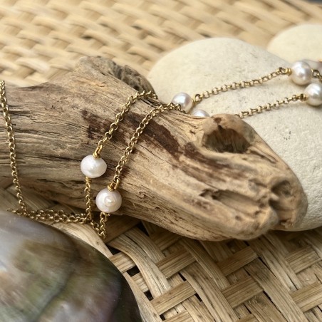 Matini - Cadena para gafas - Perla de agua dulce - Blanco