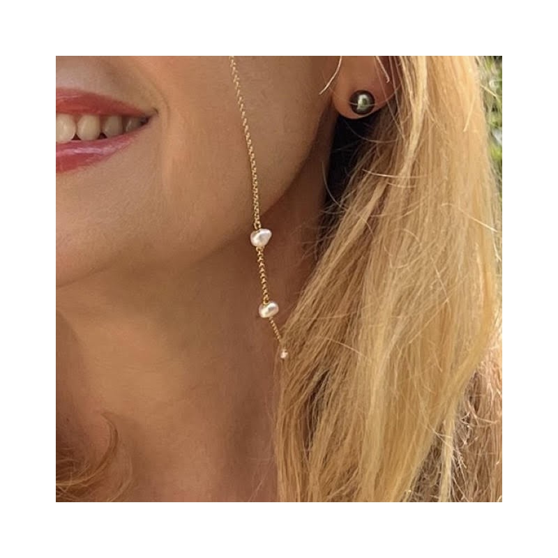 Real Freshwater Pearl Chain Glasses - Gold Filled 14 Karats