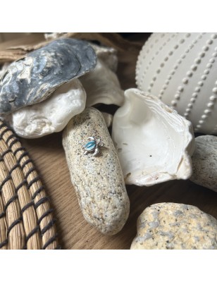 Pendentif argent Tortue de mer émail bleu prix du marché