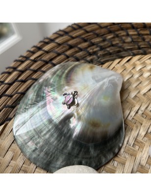 Pendentif argent Tortue de mer émail rose ECONOMIE