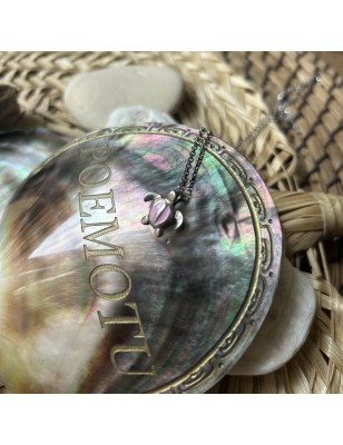 Silberner Anhänger, rosa emaillierte Meeresschildkröte