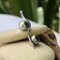 Colgante de perla de Tahití Twin - Plata rodiada