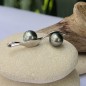 Twin - Rhodium Silver Pendant - Tahitian Pearls