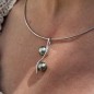 Twin - Pendentif Perles de Tahiti - Argent Rhodié