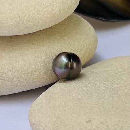 Perle de Tahiti - Cerclée - Bleu Aubergine - 9.32mm