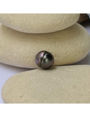prix perle de Tahiti nue cerclée bleu aubergine 9mm