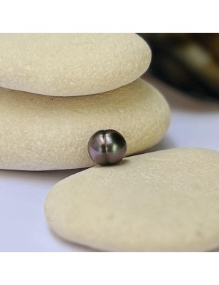 prix perle de Tahiti nue cerclée bleu aubergine 9mm