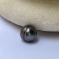 Perla di Tahiti - Cerchiata - Blu melanzana - 9,32 mm