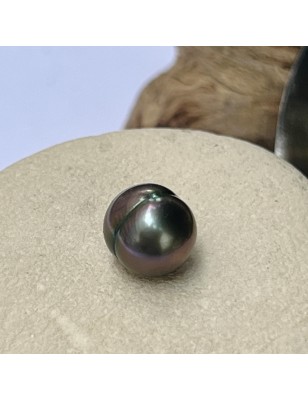 prix perle de Tahiti nue cerclée bleu aubergine 9mm