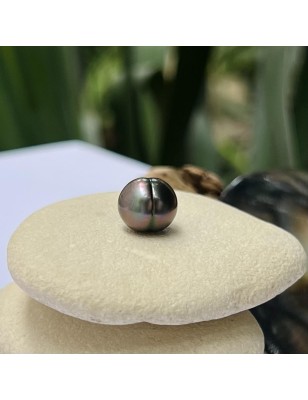 prix perle de Tahiti nue cerclée bleu aubergine 9mm