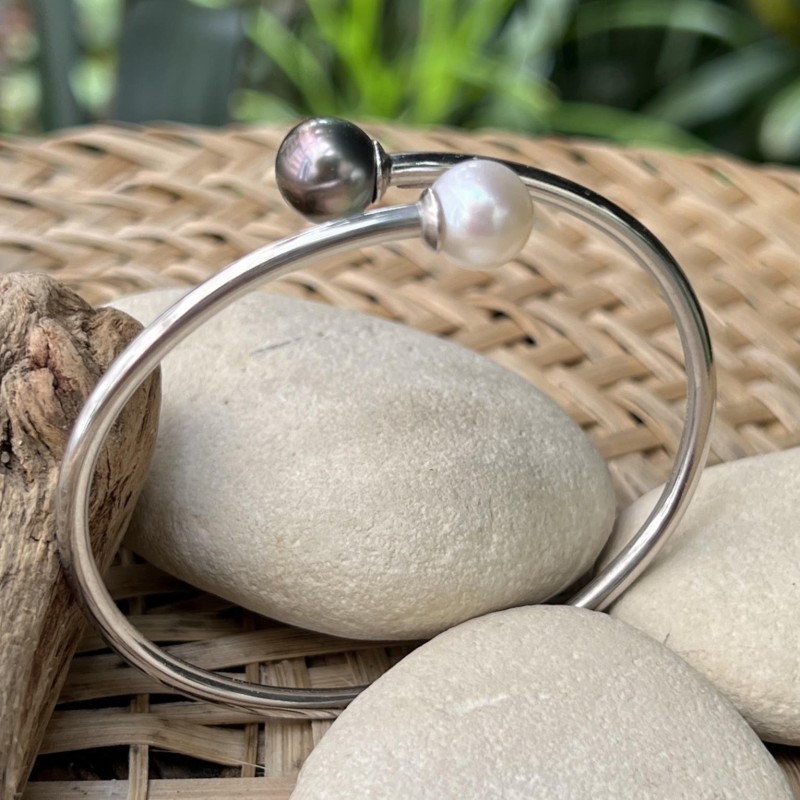 Bangle - Tahitian Pearl and Freshwater Pearl