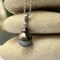 Maeva - Tahitian Pearl - Peacock - 9.41mm - Silver Pendant