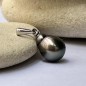 Maeva - Tahitian Pearl - Peacock - 9.41mm - Silver Pendant