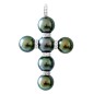 Pendentif croix or Diamants et Perle de Tahiti