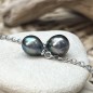 Boucles Pendantes Perles de Tahiti Peacock Bleu