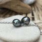 Tahitian Pearls Dangling Earrings - Peacock Blue