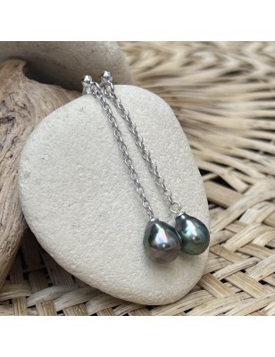 achat boucles pendantes perles de culture de Tahiti prix