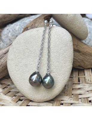 achat boucles pendantes perles de culture de Tahiti prix