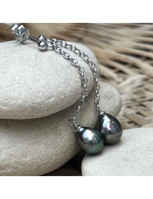 achat boucles pendantes perles de culture de Tahiti prix