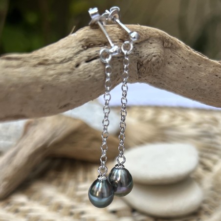 achat boucles pendantes perles de culture de Tahiti prix