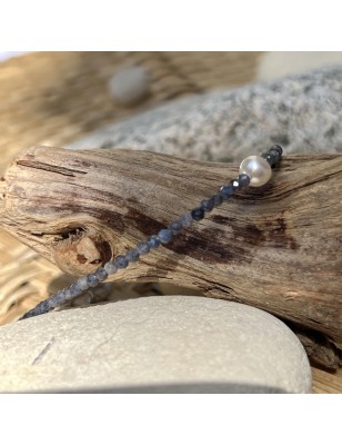 saphir bleu en bracelet perle d'eau douce prix