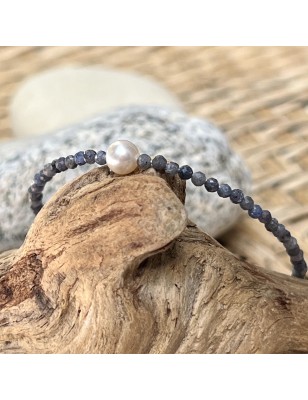 saphir bleu en bracelet perle d'eau douce prix