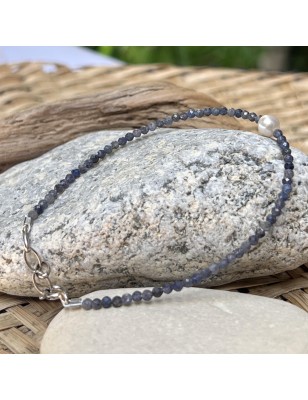 saphir bleu en bracelet perle d'eau douce prix