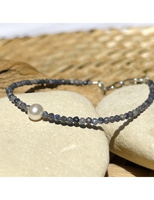 saphir bleu en bracelet perle d'eau douce prix