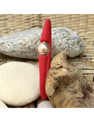 prix perle d'eau douce en bracelet rouge anneau olympique bijoux tahitiens