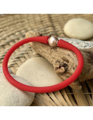 prix perle d'eau douce en bracelet rouge anneau olympique bijoux tahitiens