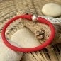 Bracelet Silicone Perle d'Eau Douce Rose