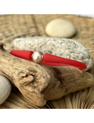 prix perle d'eau douce en bracelet rouge anneau olympique bijoux tahitiens