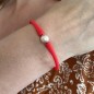 Bracelet Silicone Perle d'Eau Douce Rose
