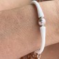 Braccialetto di perle d'acqua dolce rosa - Silicone bianco