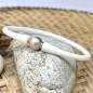 Pulsera de perlas de agua dulce rosas - Silicona blanca