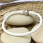 Pulsera de perlas de agua dulce rosas - Silicona blanca