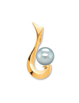 fishhook shaped gold pendant Tahitian cultured pearl price - tahitian jewerly - tahitian jewerly stores