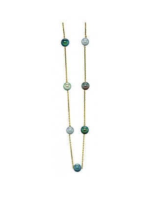 Herenui - Seven Tahitian Pearls - 18K gold Necklace