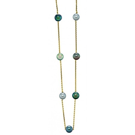 Herenui - Seven Tahitian Pearls - 18K gold Necklace