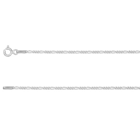 Chaîne Argent Rhodié Figaro 1.30mm