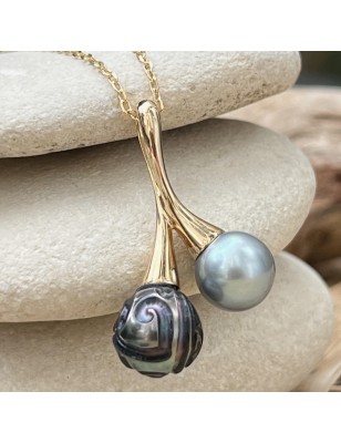 meaning you and me gold pendant tahitian cultured pearls price - perla tahiti - what is the best gift for valentine's day ?