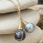 Union - Blue Lagoon and Peacock Tahitian Pearls - 18K Gold