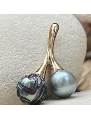 meaning you and me gold pendant tahitian cultured pearls price - perla tahiti - what is the best gift for valentine's day ?